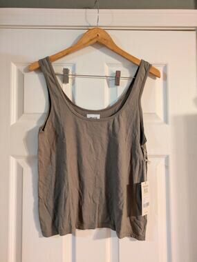 MATE The the Label Organic Cotton Layering Tank Pebble L NWT